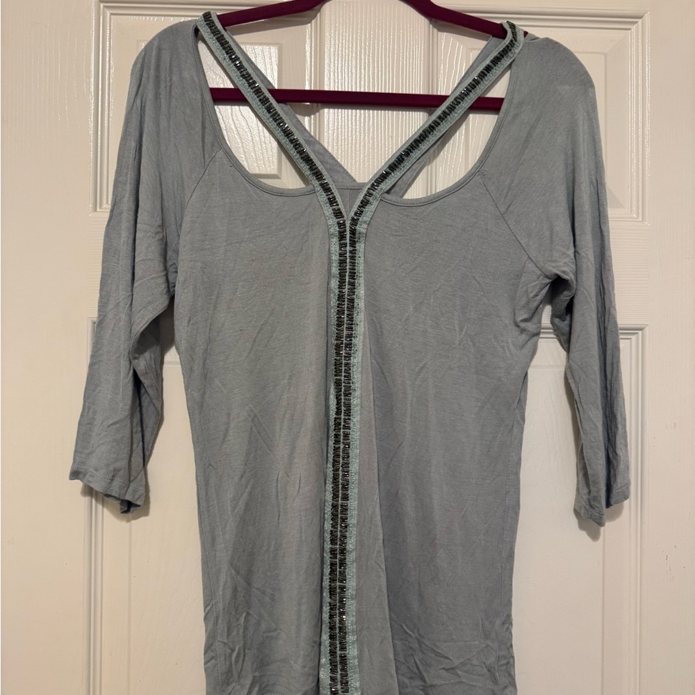 Buckle Women’s Top with Embellished Trim